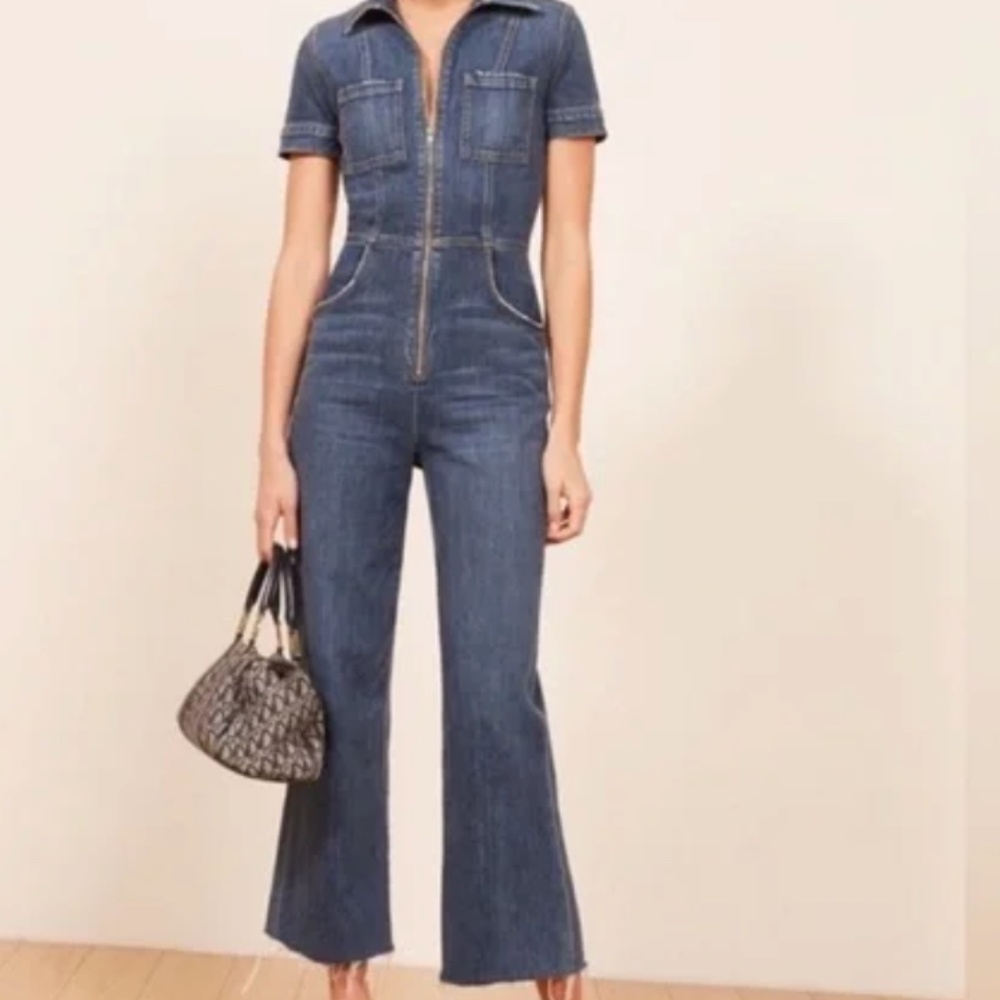 REFORMATION GEORGIA Denim Jumpsuit
